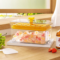 Food Grade Ice Cube Tray with Lid and Storage Bin, Press-Type Ice Maker for Home Refrigerator