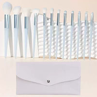 Beginner 12-Piece Soft Bristle Eyeshadow Blush Makeup Brush Set with Storage