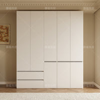 18mm Thickened Segmented White Wardrobe for Home Bedroom, Modern Minimalist OSB Storage Cabinet