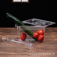 Clear PC Food Pan with Lid, Rectangular Acrylic Display Container for Hot Pot & Buffet