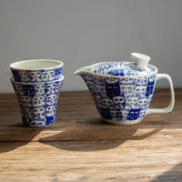 Japanese Arita Ware Cat Teapot & Teacup Set with Infuser