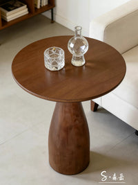 Nordic Solid Wood Round Side Table Coffee Table for Living Room Balcony
