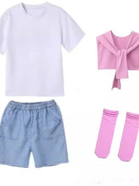 Kids' Cotton Candy Color Dance Performance Outfit for School Events and Cheerleading