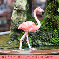 Miniature Flamingo Figurines for Micro Landscape Decor