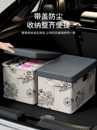 Foldable Car Trunk Organizer Storage Box with Lid, Large Capacity for Vehicle Travel and Clothing