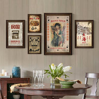 Vintage Shanghai Cheongsam Beauty Wall Art for Retro Decor