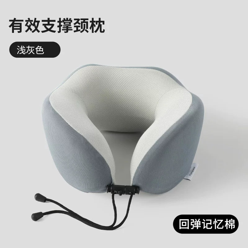 Memory Foam U-Shaped Travel Neck Pillow for Office Naps and Neck Support
