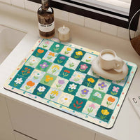 Diatomaceous Earth Kitchen Countertop Drying Mat, Super Absorbent, Quick Dry, Non-Slip, Heat Resistant