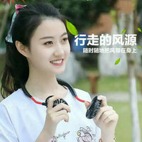 Portable Neck Fan with Dual Heads, Rechargeable Mini Fan for Sports and Outdoor Use
