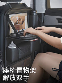 Car Seat Back Organizer with Foldable Table Tray