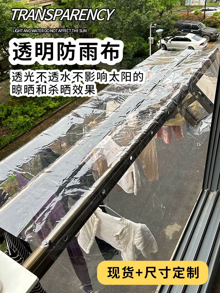 Retractable Outdoor Clothes Drying Rack Rain Cover for Balcony