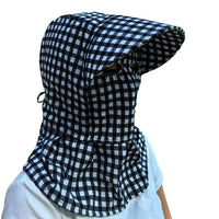 Floral Plaid Sun Hat with Neck Flap for Outdoor Work and UV Protection