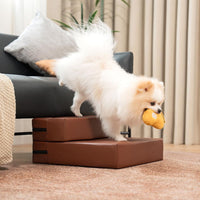 Waterproof Washable PU Leather Pet Stairs for Cats and Dogs, Multi-Layer Modular Design