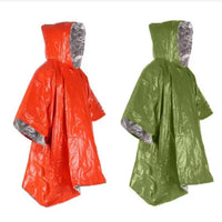 Portable Emergency Thermal Raincoat - Reversible Waterproof Reflective Poncho for Outdoor Survival