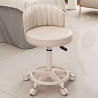 Adjustable Swivel Salon Stool with Backrest and Wheels for Beauty, Hair, and Bar Counters