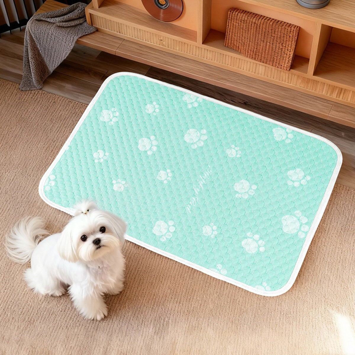 Summer Ice Silk Cooling Pet Mat for Cats and Dogs, 3D Five-Layer 8mm Thick Waterproof Non-Slip Pad