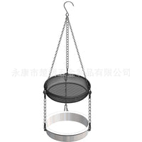 Hanging Metal Mesh Bird Feeder and Waterer Combo for Outdoor Gardens