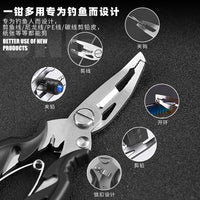 Stainless Steel Fishing Pliers Set with Hook Remover, Fish Gripper, and Line Cutter for Anglers