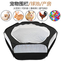 Foldable Hexagonal Mesh Pet Playpen & Kids' Ball Pit Tent for Indoor/Outdoor Use