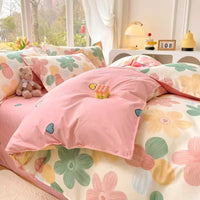 Duvet Cover Washed Cotton Printed Single Twin Full Queen Size