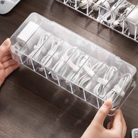Desktop Cable Management Box with Compartments for Charging Cords