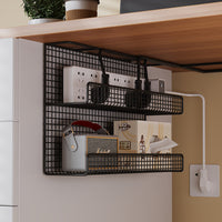 Under Desk Cable Management Tray No-Drill Power Cord Organizer for Desk Wires and Sockets
