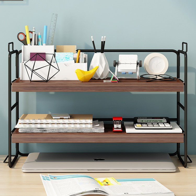 Simple Desktop Bookshelf Storage Rack Multi-layer Iron Art Organizer for Office and Dining Table
