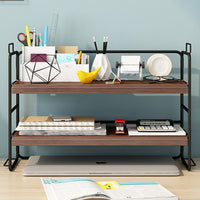 Simple Desktop Bookshelf Storage Rack Multi-layer Iron Art Organizer for Office and Dining Table
