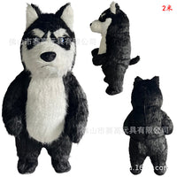 Inflatable Husky Dog Mascot Costume for Adults