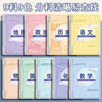 B5 Subject Notebook Set for Middle and High School Students, Detachable Loose-Leaf, Thickened Pages