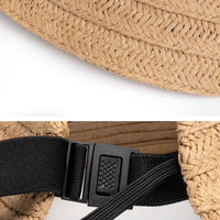 Breathable Straw Sun Visor Hat with Wide Brim for Outdoor Travel Beach