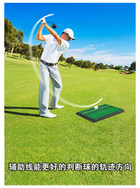 New Golf Hitting Mat Dual-Color Grass Non-Slip Rubber Base Golf Swing Practice Mat Customizable Logo