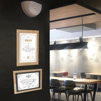 Wood Grain Magnetic Photo Frame A3 A4 Wall Mounted Display for Certificates and Pictures No-Drill Installation