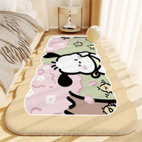 Cartoon Dog Birthday Fluffy Area Rug for Kids Room, Bedroom, Living Room - Machine Washable Faux Cashmere Floor Mat