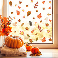 Autumn Maple Leaf Static Cling Window Decals for Thanksgiving Fall Decor