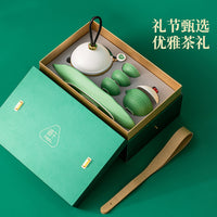 Dragon Boat Festival Portable Kung Fu Tea Set with Teapot, Cups, and Tray for Outdoor Camping