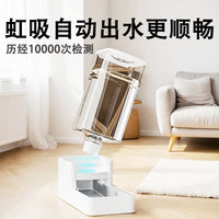 Automatic Pet Feeder and Water Dispenser Combo for Cats and Dogs, Gravity-Fed Food and Water Bowl Set
