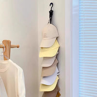 Door Back Hat Organizer Rack with 8 Clips for Baseball Caps