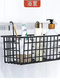 Hanging Storage Basket for Kitchen Balcony Railing, Wall-Mounted Spice Rack, Window Sill Organizer Shelf