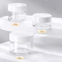 Thick-Walled PS Cream Jar with White Lid for Eye Cream Samples, 10g-80g
