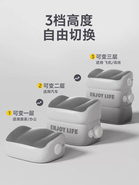 Inflatable Footrest Pillow for Travel, Car, and Home - Portable Leg Rest Cushion for Airplanes, Trains, and Back Seats