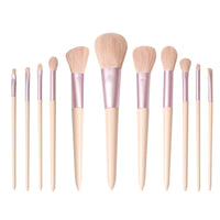 11-Piece Makeup Brush Set with Soft Bristles and Optional Travel Bag