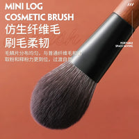 Shisheng Mini Portable Makeup Brush Set - 8pcs Soft Synthetic Fiber Eye Shadow & Powder Brushes