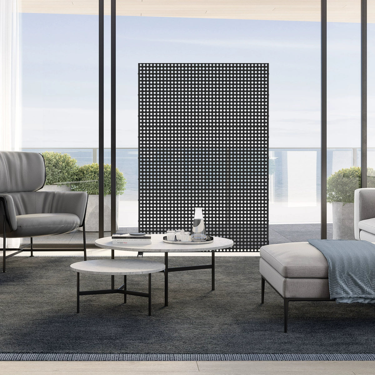 Decorative Galvanized Steel Privacy Screen Panel for Indoor Outdoor Garden Patio Living Room