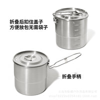 304 Stainless Steel Camping Cookware Set with Portable Storage Bag for Outdoor Cooking BBQ