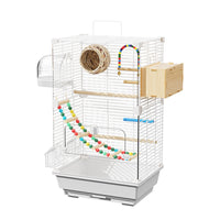 Large Acrylic Bird Cage with Anti-Splash Design for Parrots and Mynahs, Breeding Aviary
