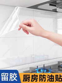 Kitchen Oil-Proof Static Cling Wall Protector Film High-Temperature Resistant Wallpaper