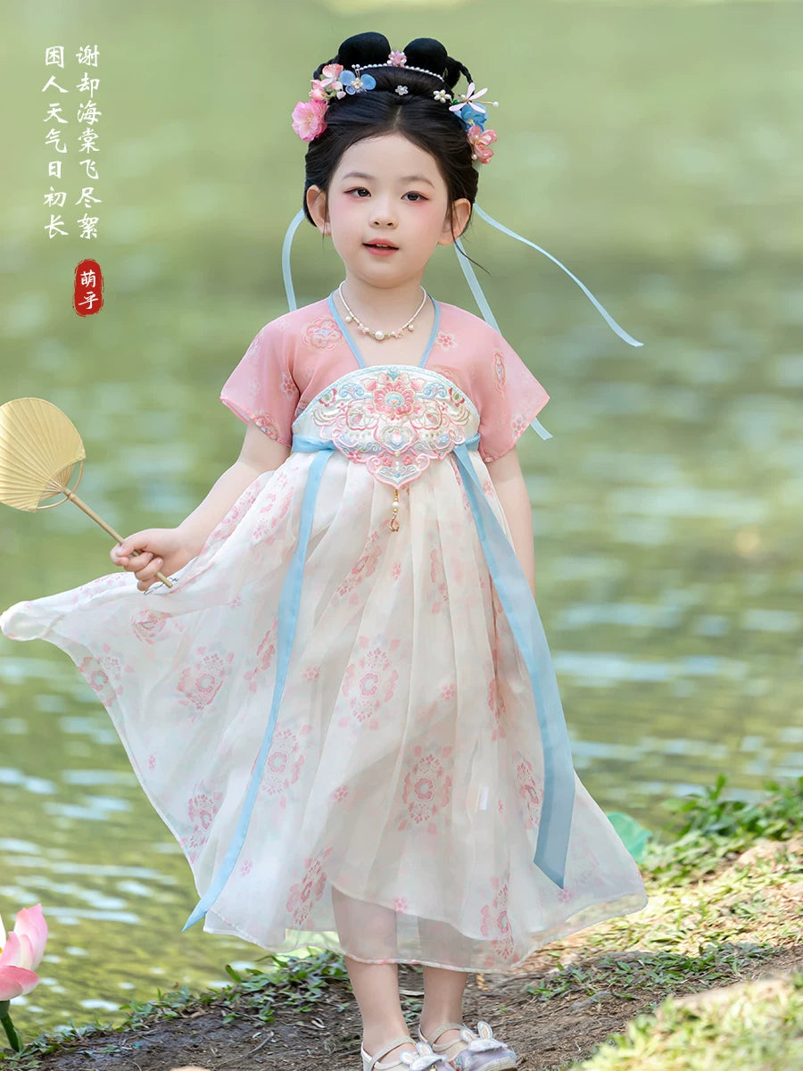 Girls' Hanfu Dress Summer Ancient Style Fairy Princess Dress Thin Chinese Style Performance Skirt