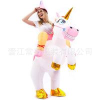 Inflatable Unicorn Riding Costume for Adults and Kids - Halloween Fancy Dress