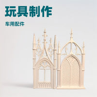 Dollhouse Miniature Gothic Window Model for Anime Scenes and DIY Crafts